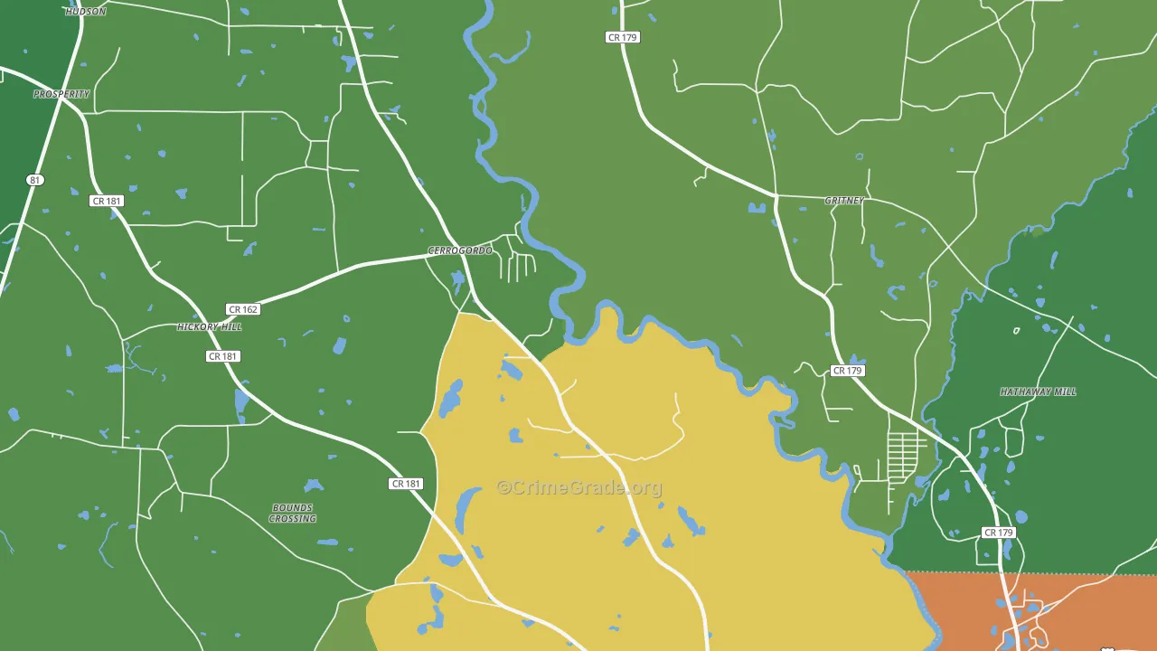 Cerrogordo, FL Map of Theft Rates