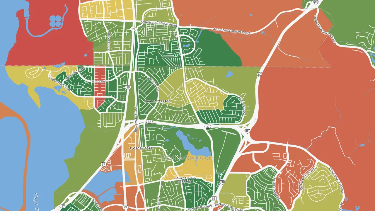 Chabot Terrace, Vallejo, CA Map of Theft Rates
