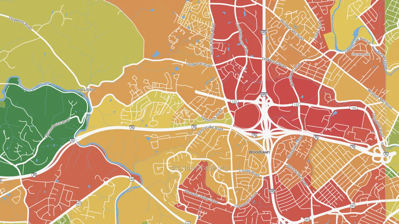 Chadwick Manor, Woodlawn, MD Map of Theft Rates