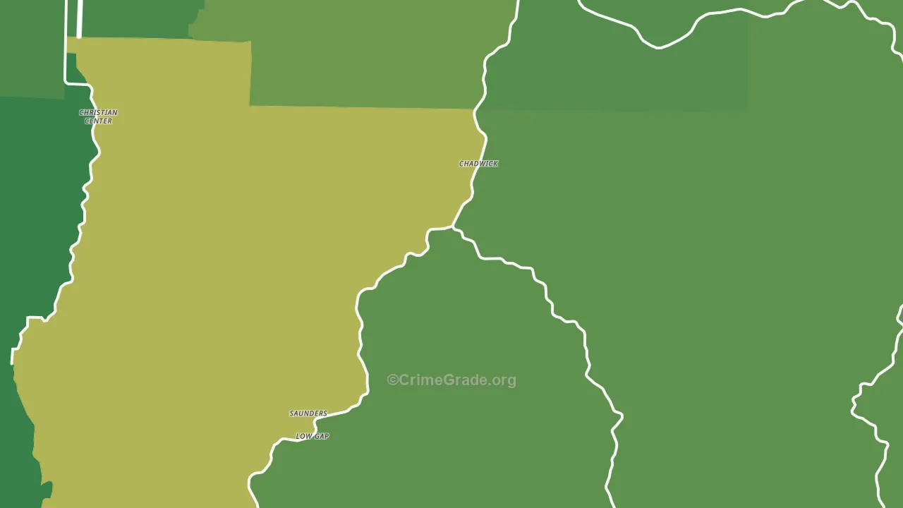 Chadwick, MO Map of Theft Rates