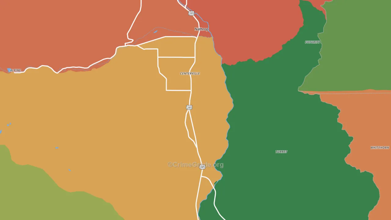 Chaffee County, CO Map of Theft Rates