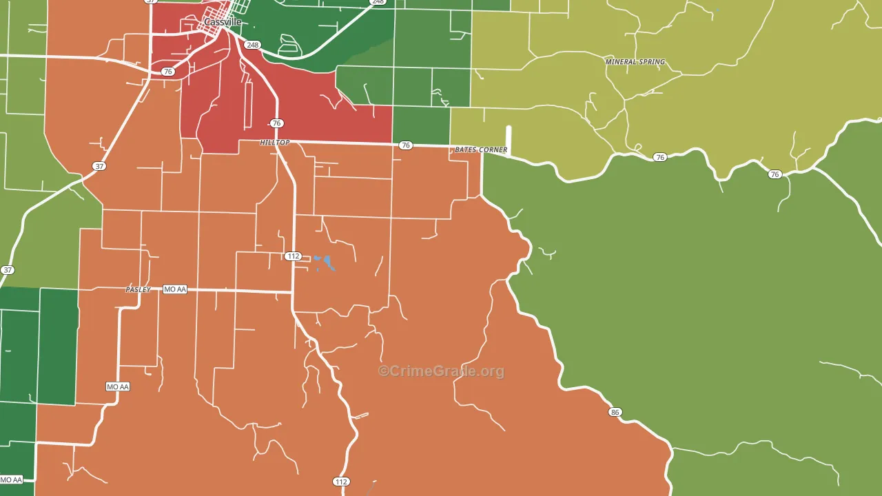 Chain-O-Lakes, MO Map of Theft Rates