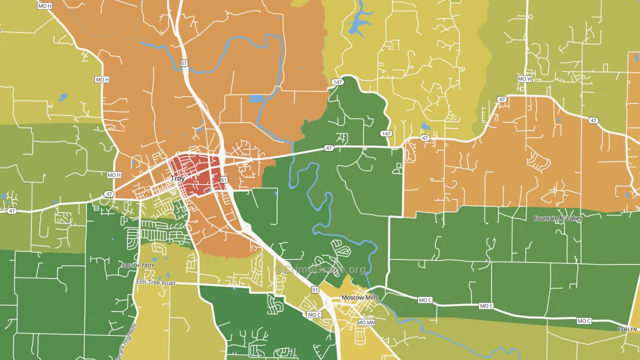 Chain of Rocks, MO Map of Theft Rates