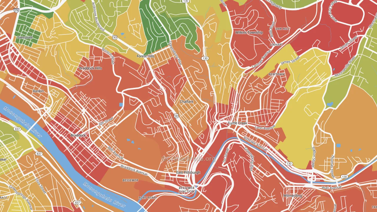 Chalfant, PA Map of Theft Rates