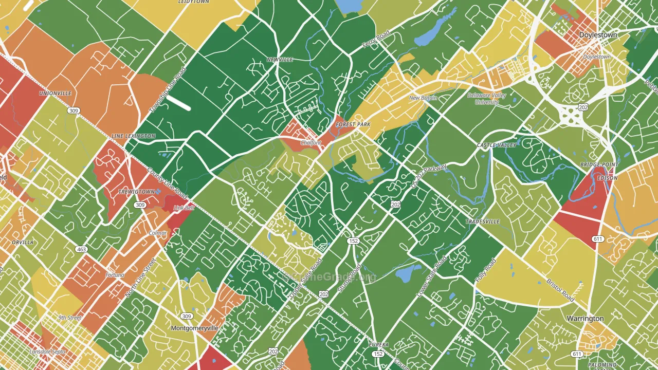 Chalfont, PA Map of Theft Rates