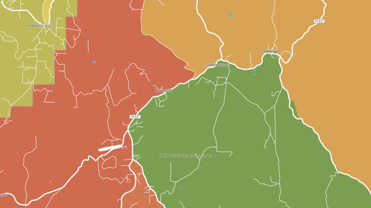 Challenge-Brownsville, CA Map of Theft Rates