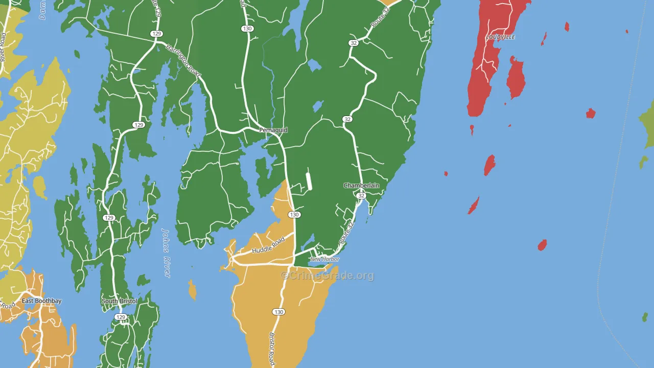 Chamberlain, ME Map of Theft Rates