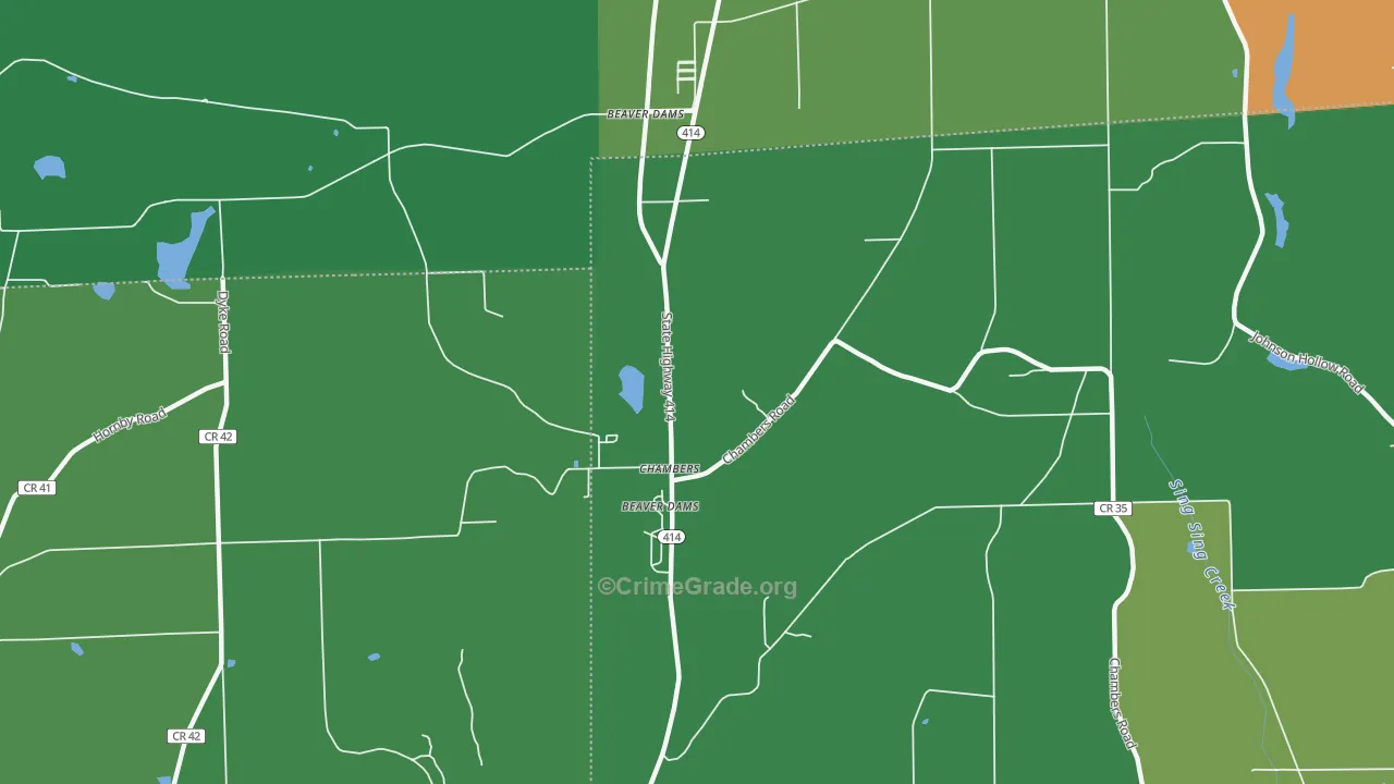 Chambers, NY Map of Theft Rates