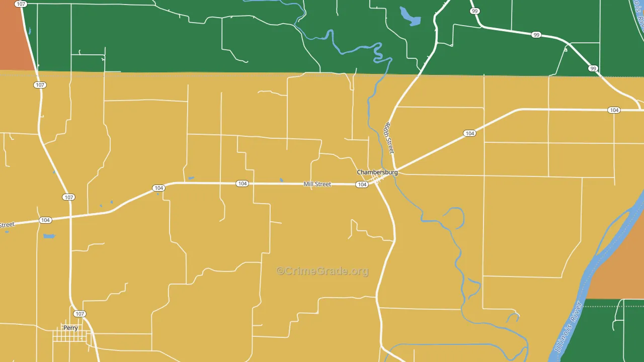 Chambersburg, IL Map of Theft Rates