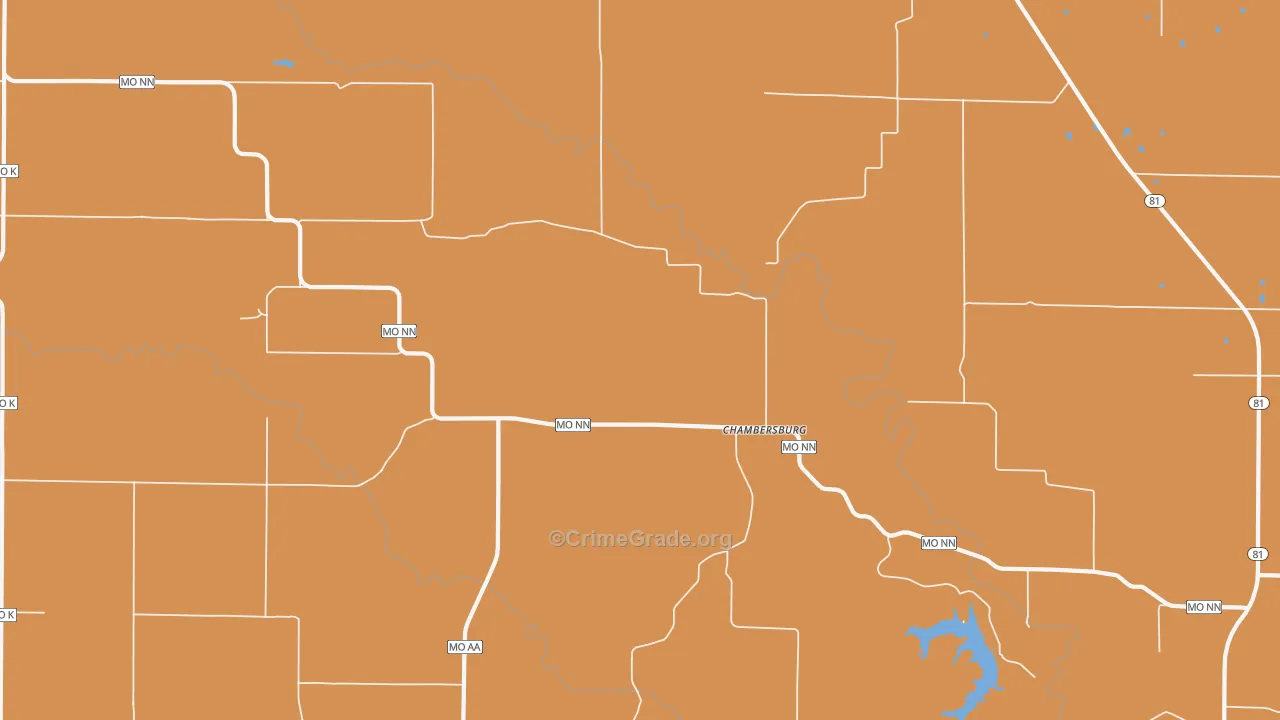 Chambersburg, MO Map of Theft Rates