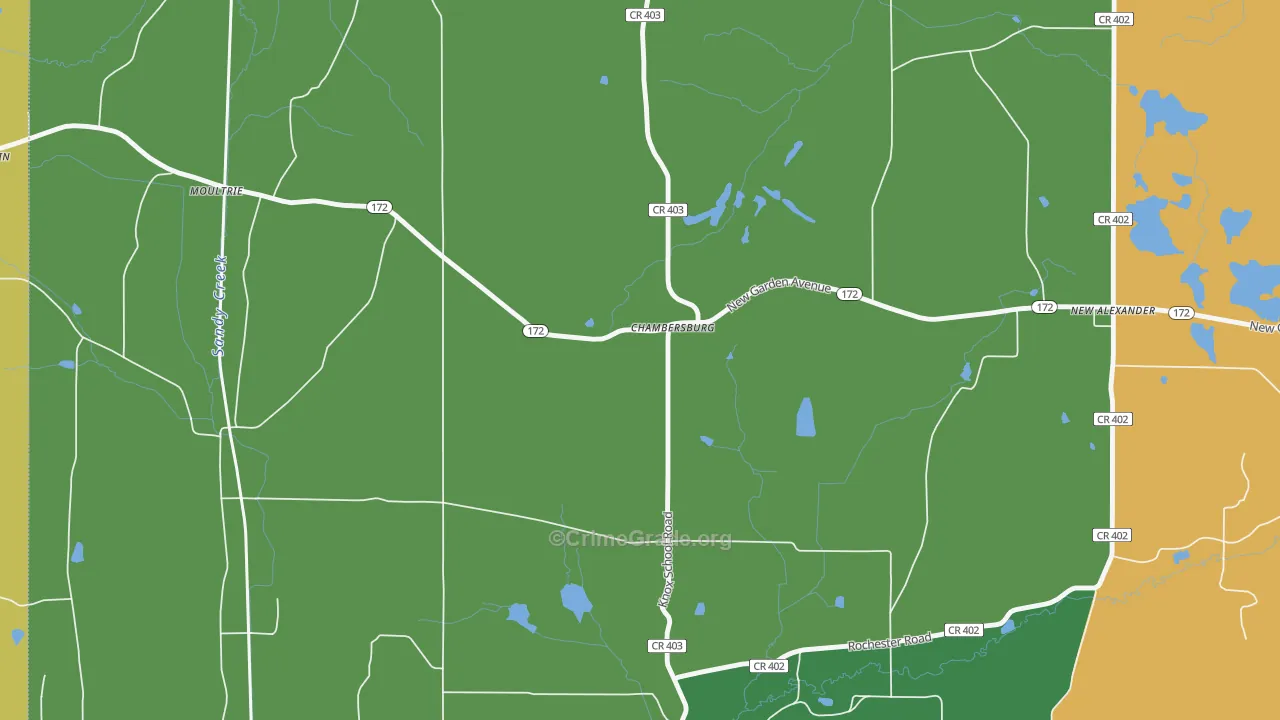 Chambersburg, OH Map of Theft Rates