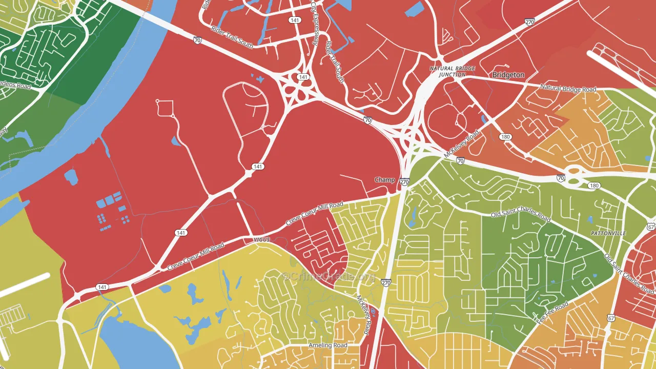 Champ, MO Map of Theft Rates