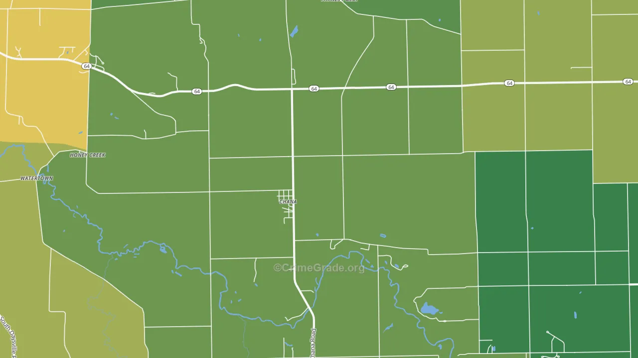 Chana, IL Map of Theft Rates
