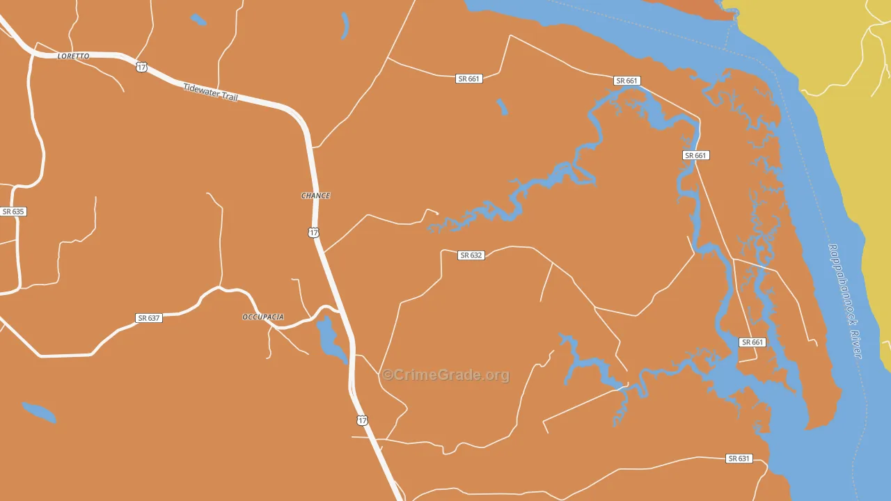 Chance, VA Map of Theft Rates