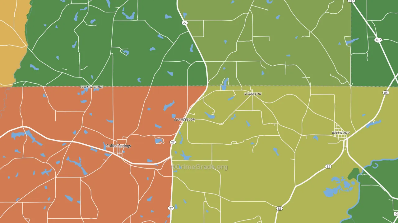 Chancellor, AL Map of Theft Rates