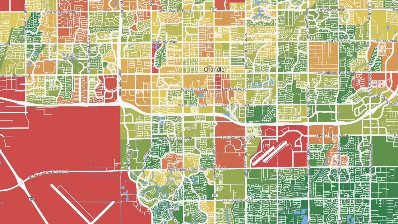 Chandler, AZ Map of Theft Rates