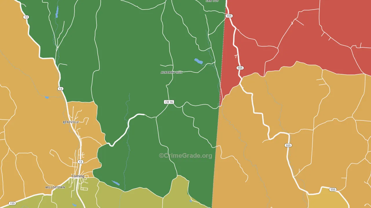 Chapel Hill, OH Map of Theft Rates