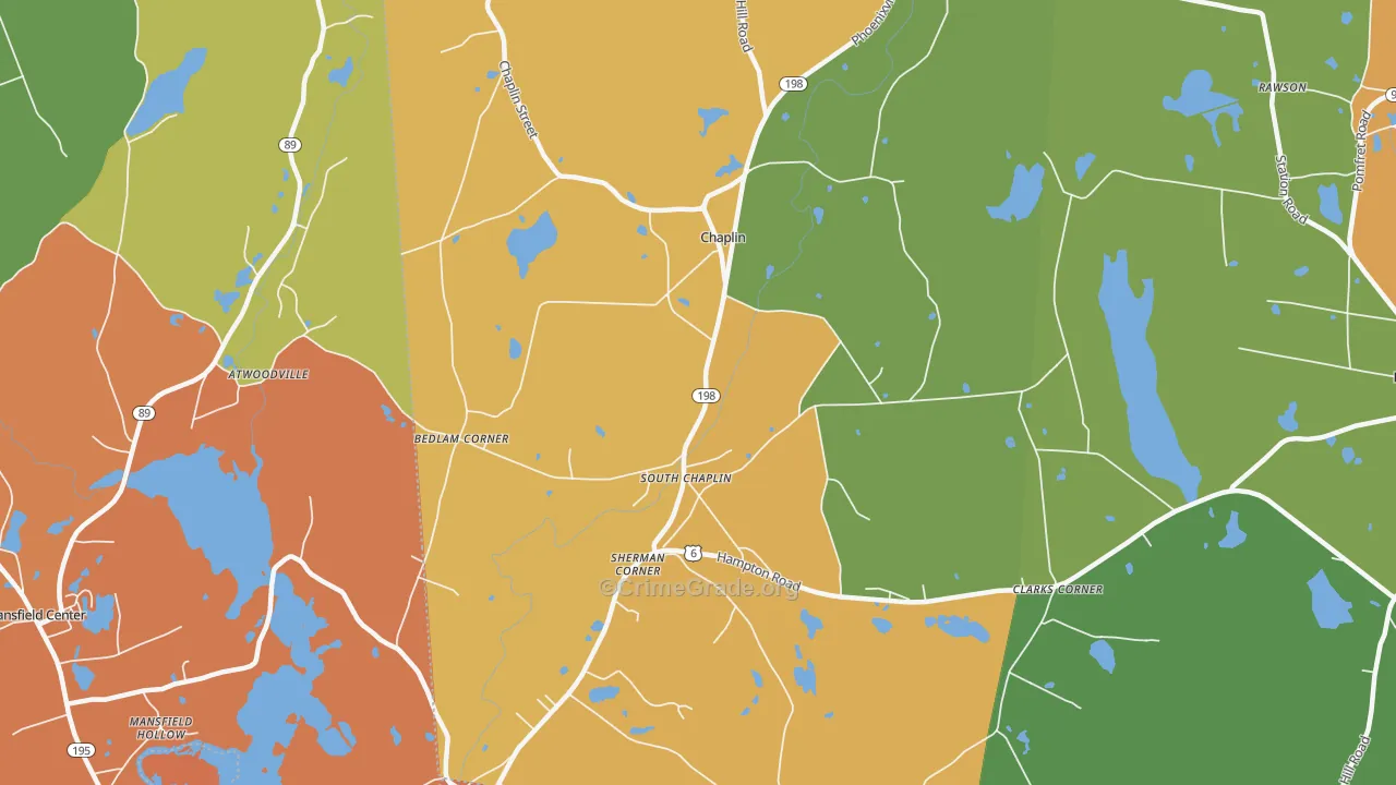 Chaplin, CT Map of Theft Rates