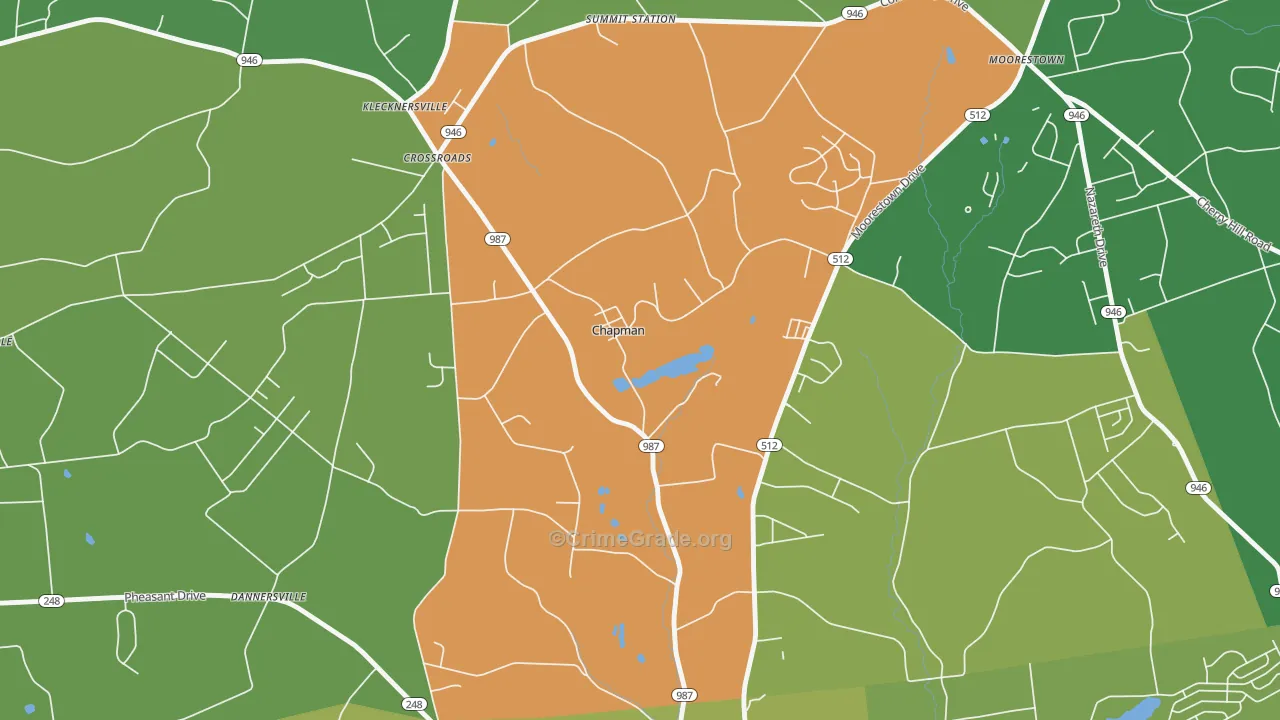 Chapman, PA Map of Theft Rates