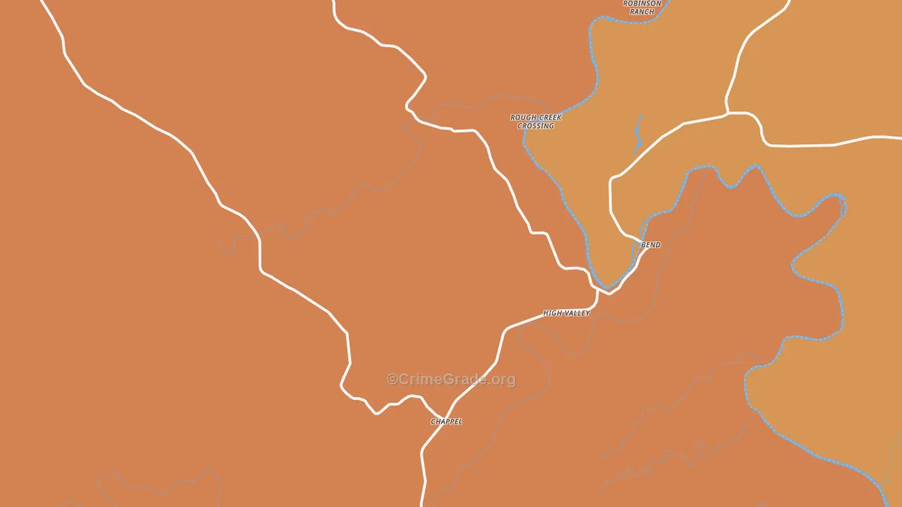 Chappel, TX Map of Theft Rates