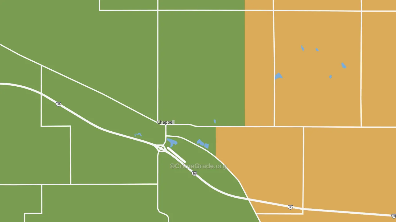 Chappell, NE Map of Theft Rates