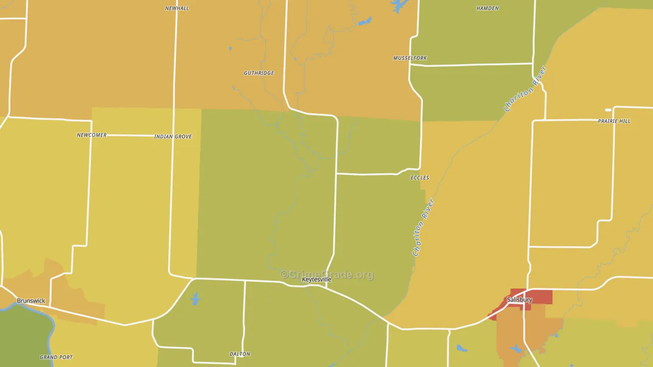 Chariton County, MO Map of Theft Rates