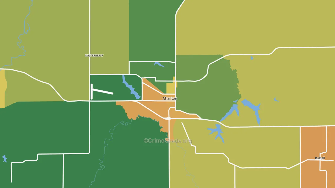 Chariton, IA Map of Theft Rates