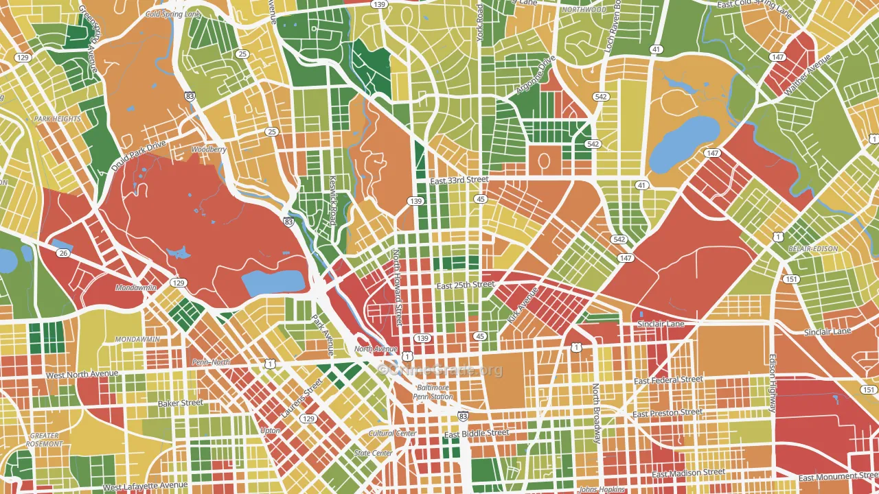 Charles Village, Baltimore, MD Map of Theft Rates