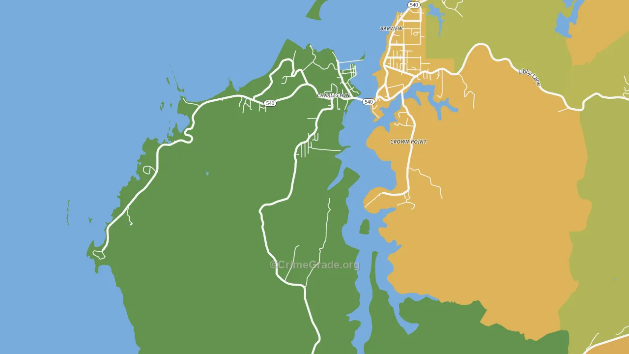 Charleston, OR Map of Theft Rates