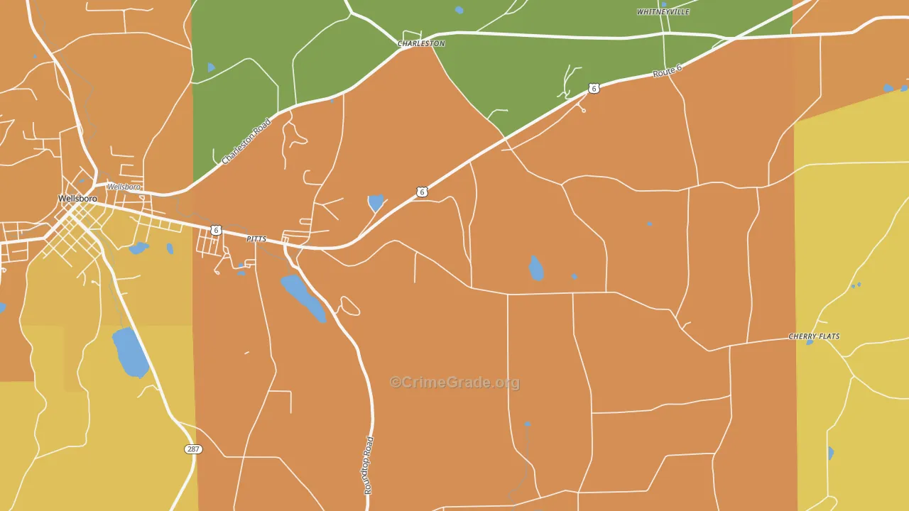 Charleston, PA Map of Theft Rates