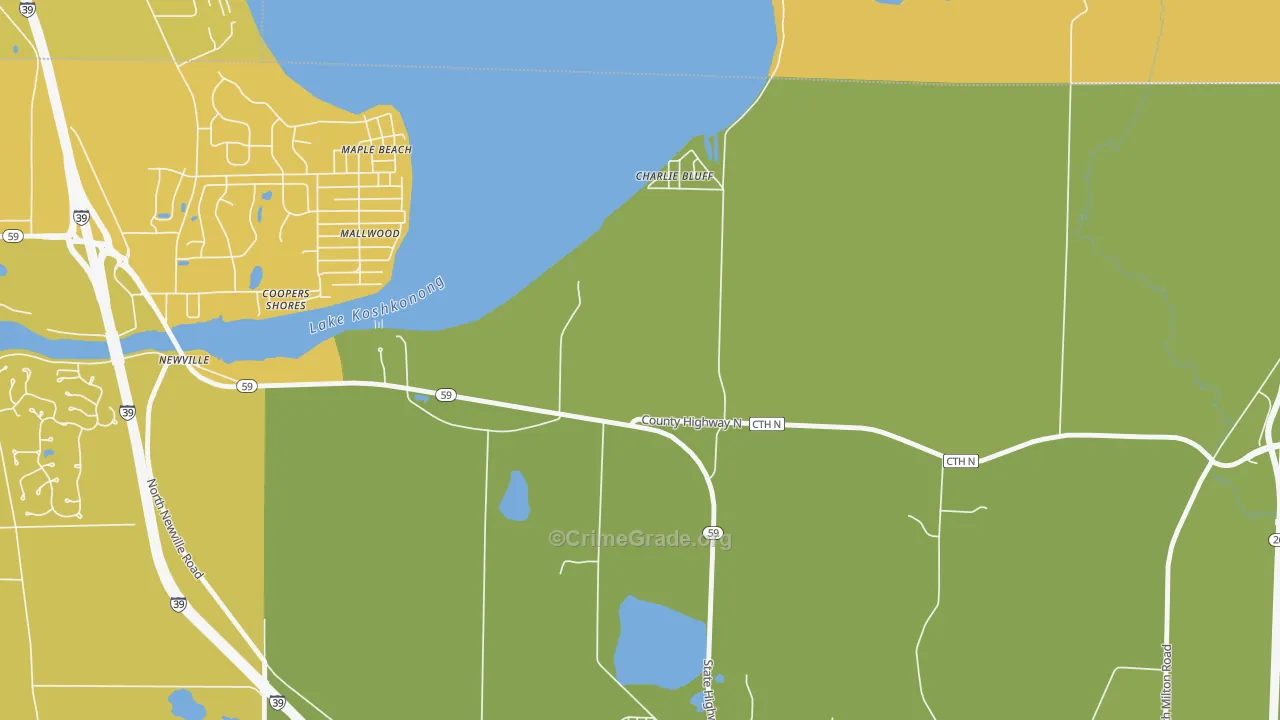Charlie Bluff, WI Map of Theft Rates