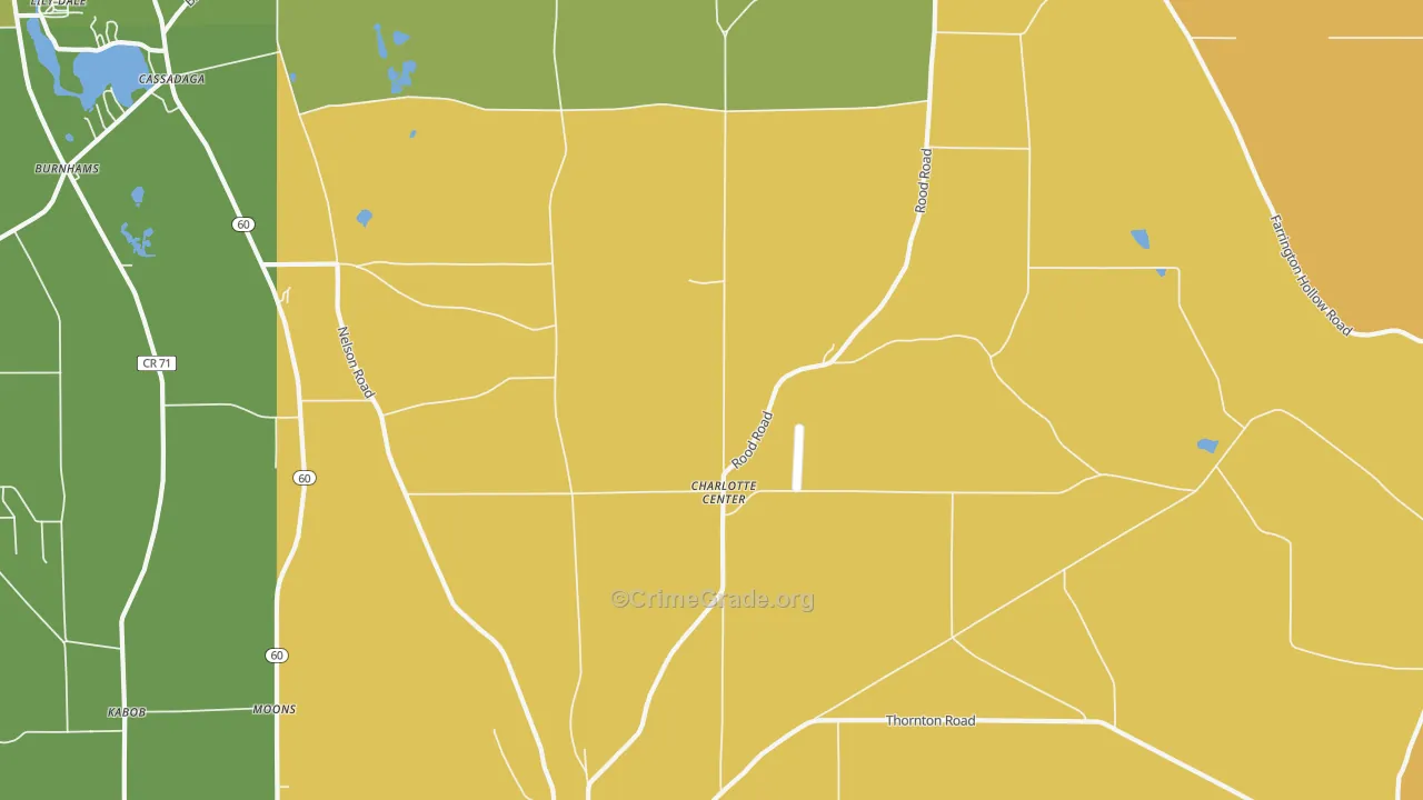 Charlotte Center, NY Map of Theft Rates