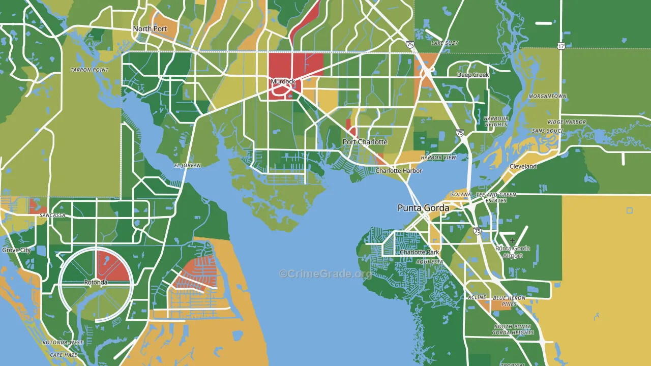 Charlotte County, FL Map of Theft Rates