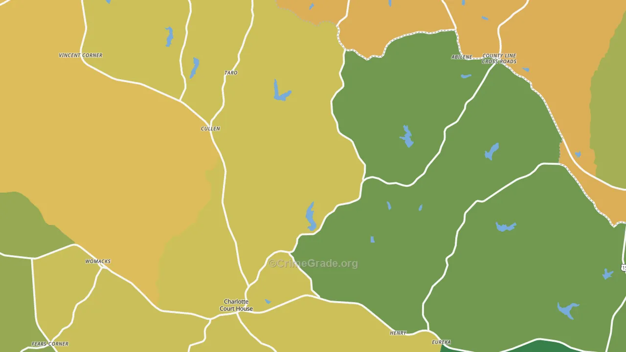 Charlotte Court House, VA Map of Theft Rates