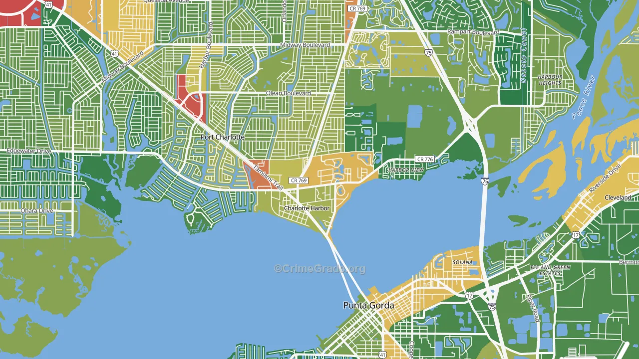 Charlotte Harbor, FL Map of Theft Rates
