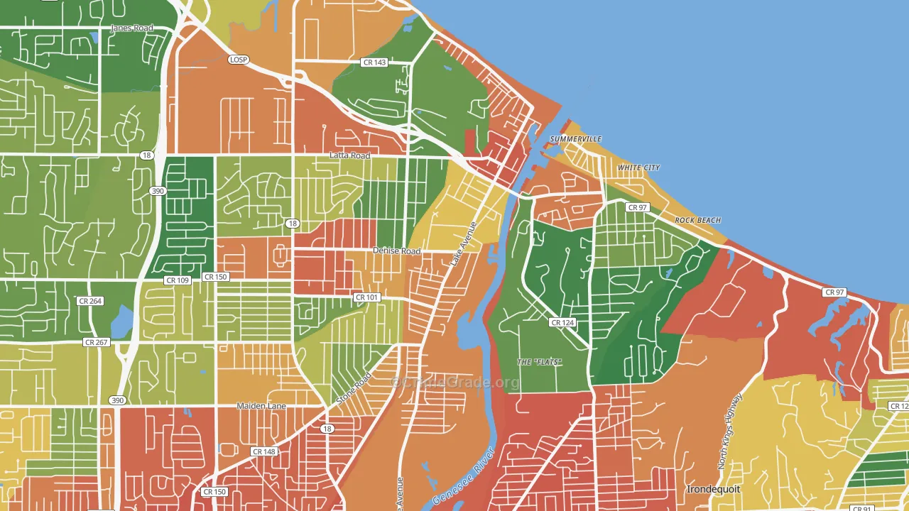 Charlotte, Rochester, NY Map of Theft Rates