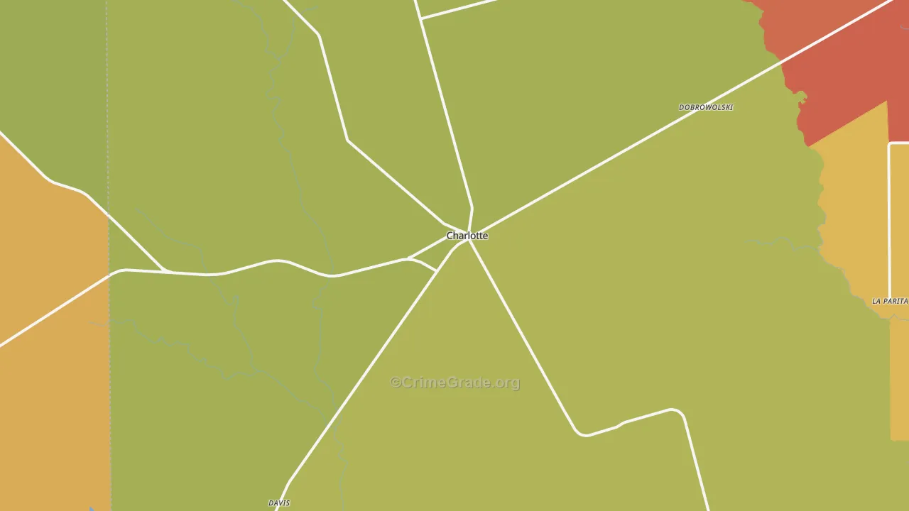 Charlotte, TX Map of Theft Rates
