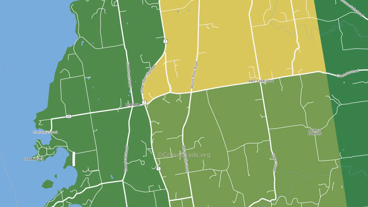 Charlotte, VT Map of Theft Rates