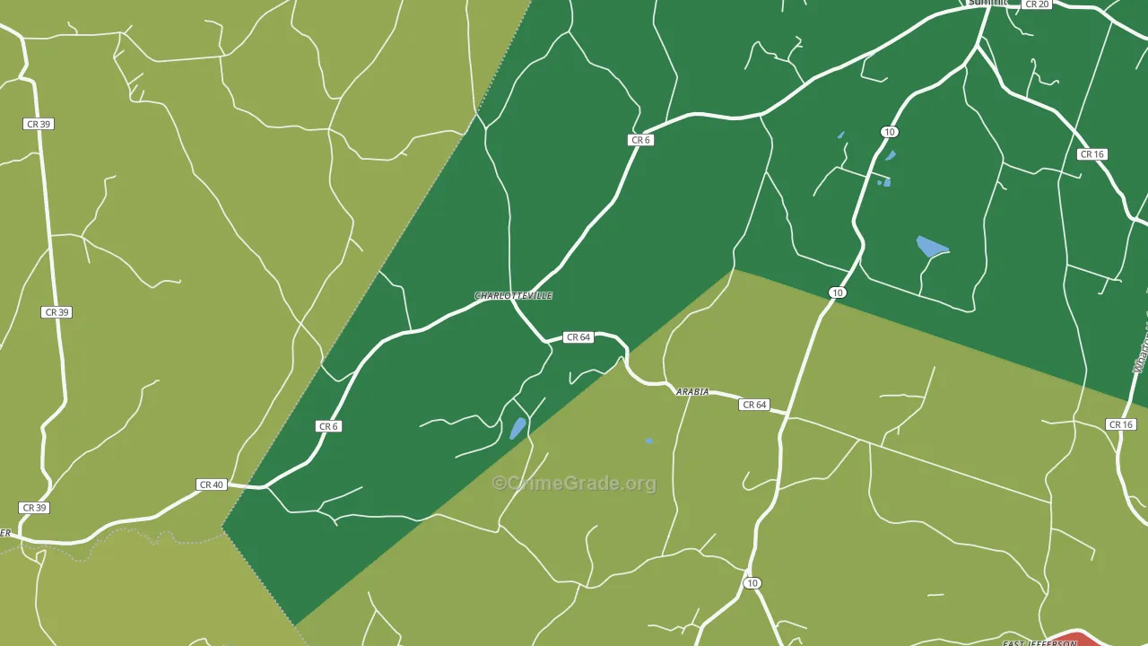 Charlotteville, NY Map of Theft Rates