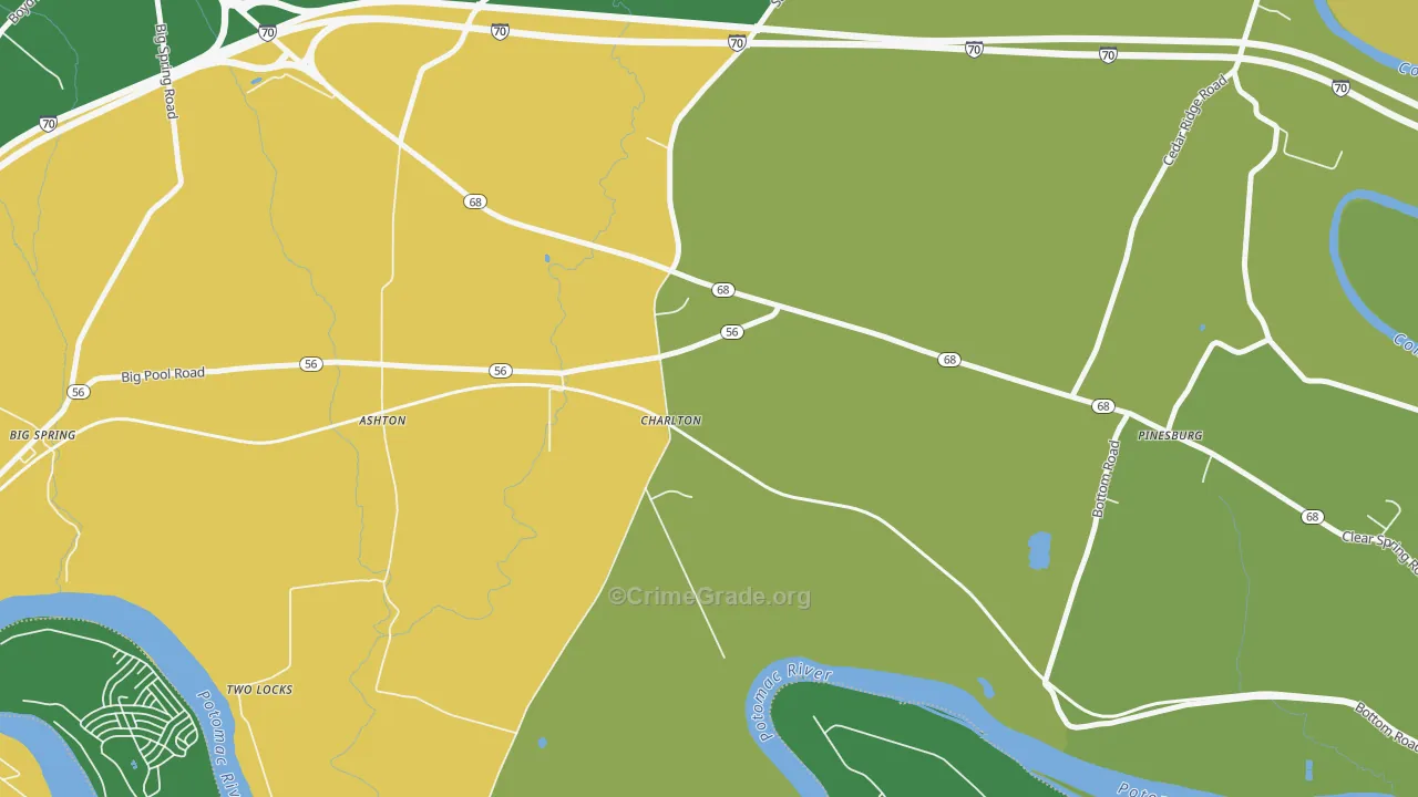 Charlton, MD Map of Theft Rates