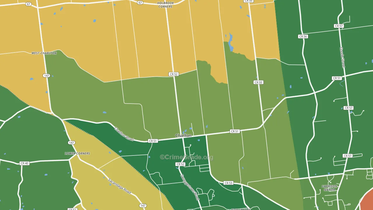 Charlton, NY Map of Theft Rates