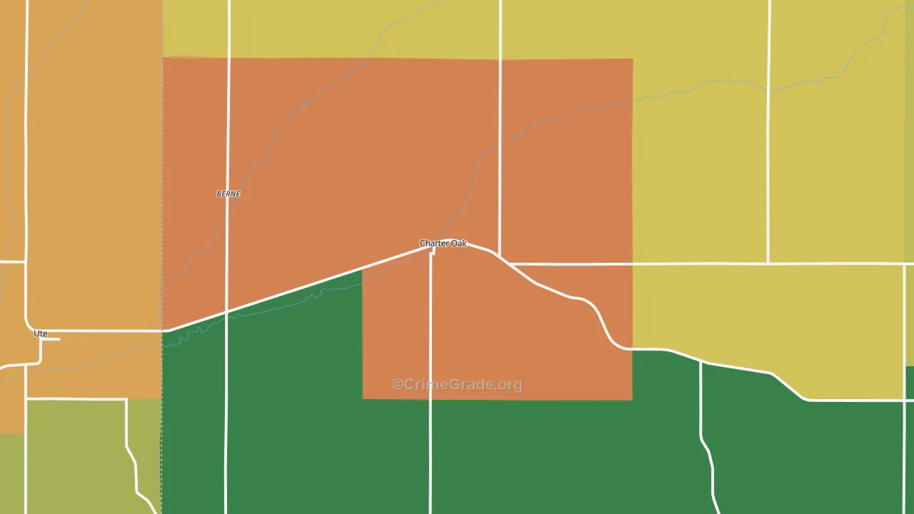 Charter Oak, IA Map of Theft Rates