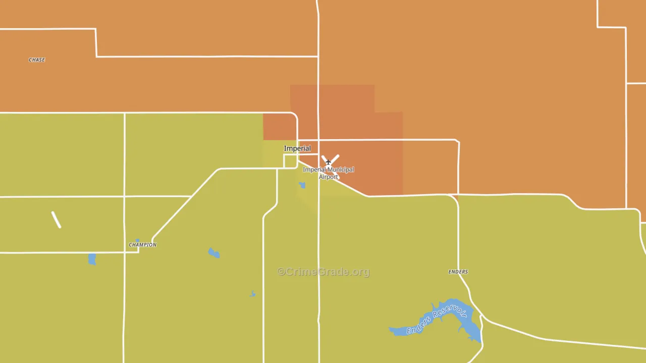 Chase County, NE Map of Theft Rates