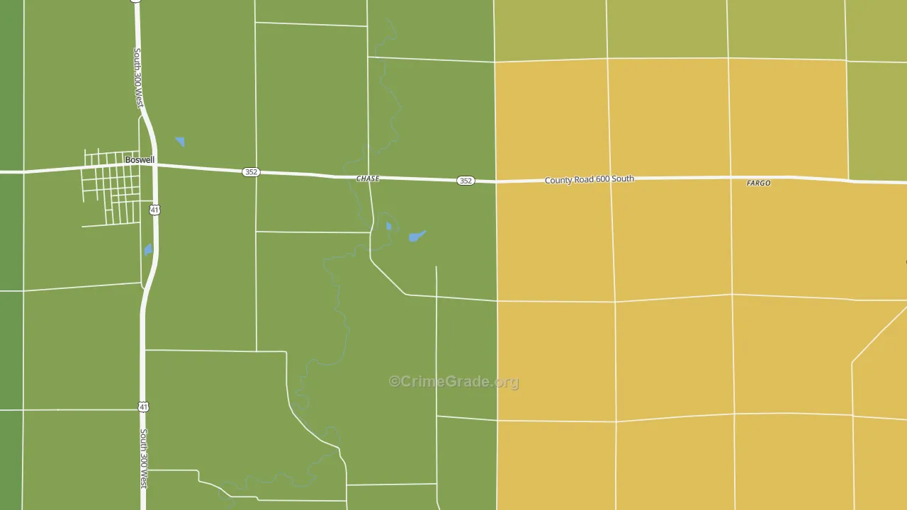 Chase, IN Map of Theft Rates