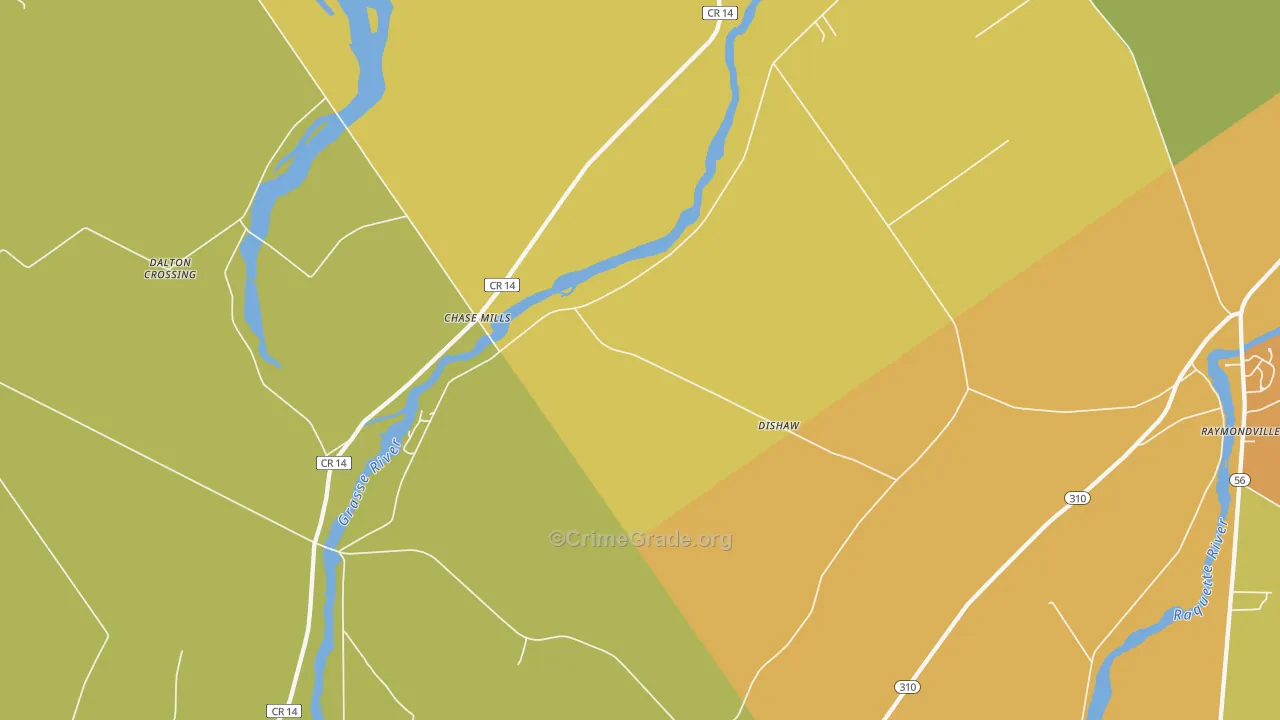 Chase Mills, NY Map of Theft Rates