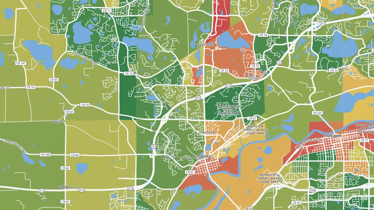 Chaska, MN Map of Theft Rates