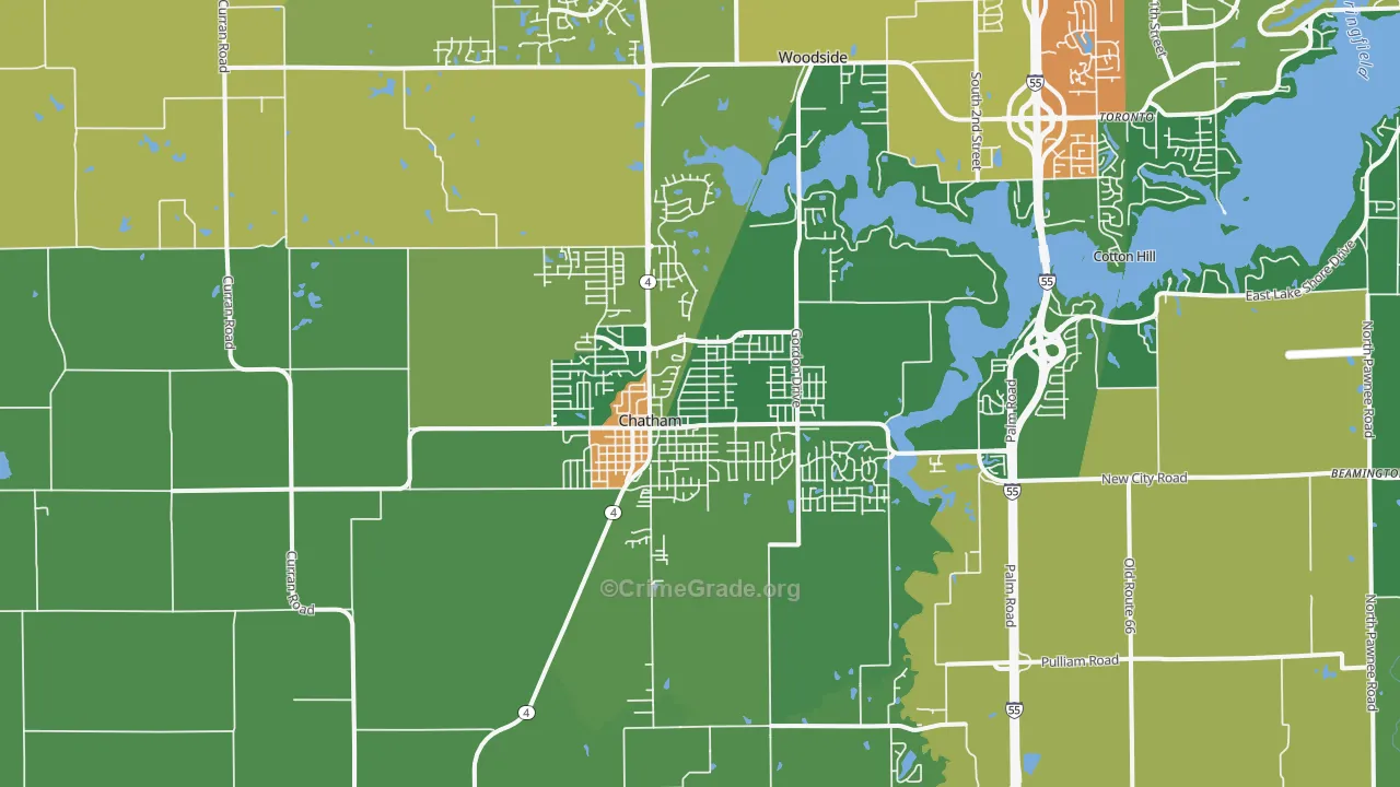 Chatham, IL Map of Theft Rates
