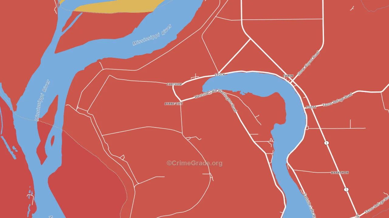 Chatham, MS Map of Theft Rates
