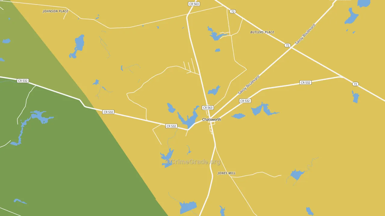 Chatsworth, NJ Map of Theft Rates