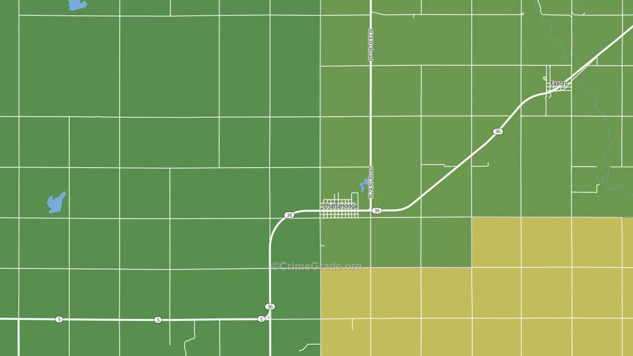 Chattanooga, OK Map of Theft Rates